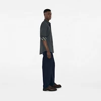 Slim Fit Cotton Shirt in Indigo - Men | Burberry® Official