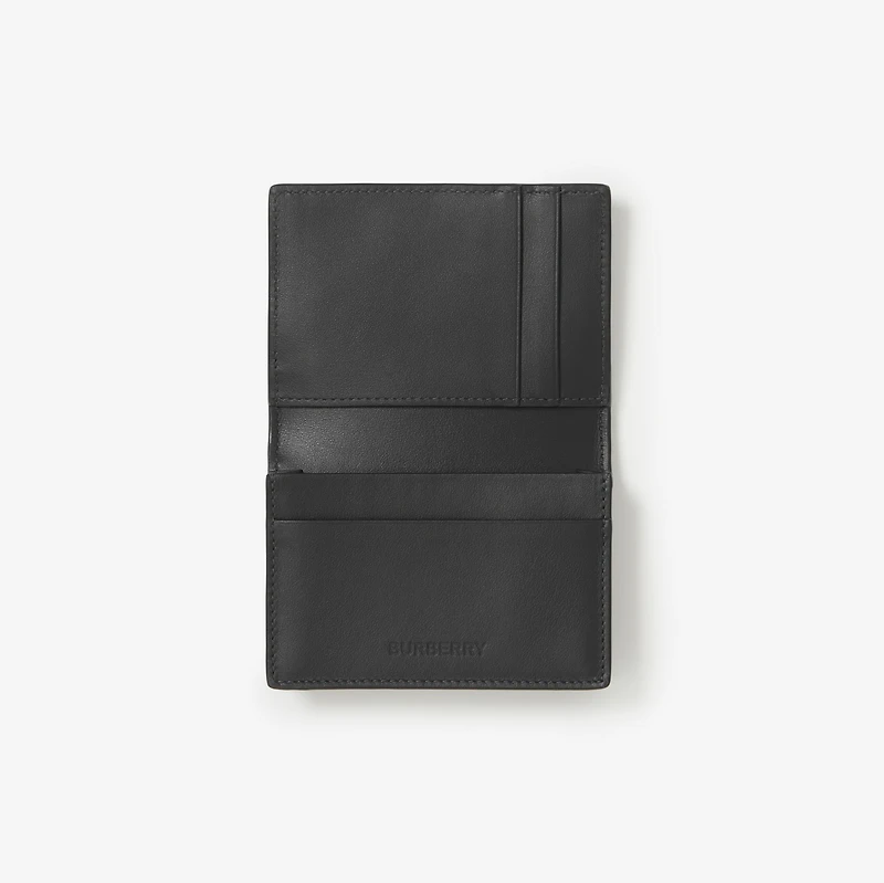 Check Folding Card Case in Charcoal - Men, Canvas | Burberry® Official