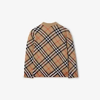 Check Wool Cardigan in Sand | Burberry® Official