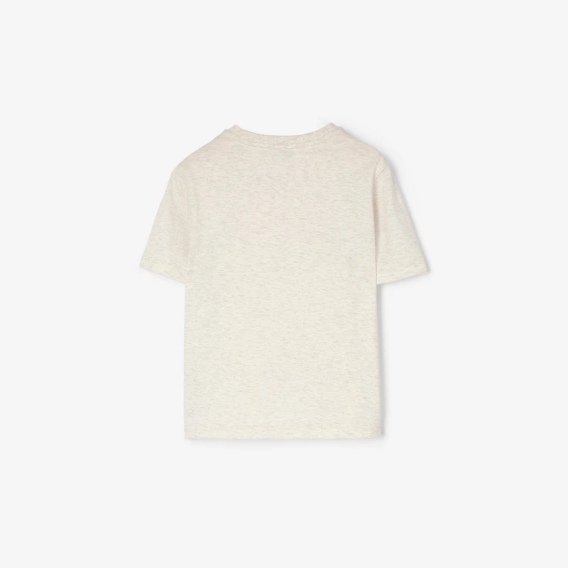Check Knight Stamp Cotton T-shirt in White melange | Burberry® Official