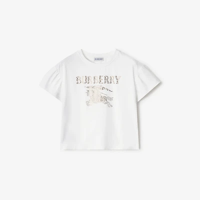 Crystal EKD Cotton T-shirt in White | Burberry® Official