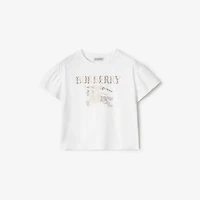 Crystal EKD Cotton T-shirt in White | Burberry® Official