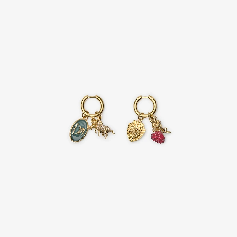 Charm Hoop Earrings​ in Gold/multicolour - Women | Burberry® Official