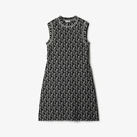 B Charm Wool Blend Dress in Black - Women, Nylon | Burberry® Official
