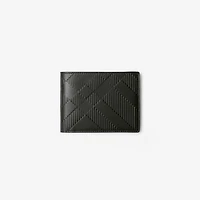 Embossed Check Slim Bifold Wallet in Black - Men, Leather | Burberry® Official