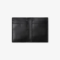 Embossed Check Folding Card Case in Black - Men, Leather | Burberry® Official