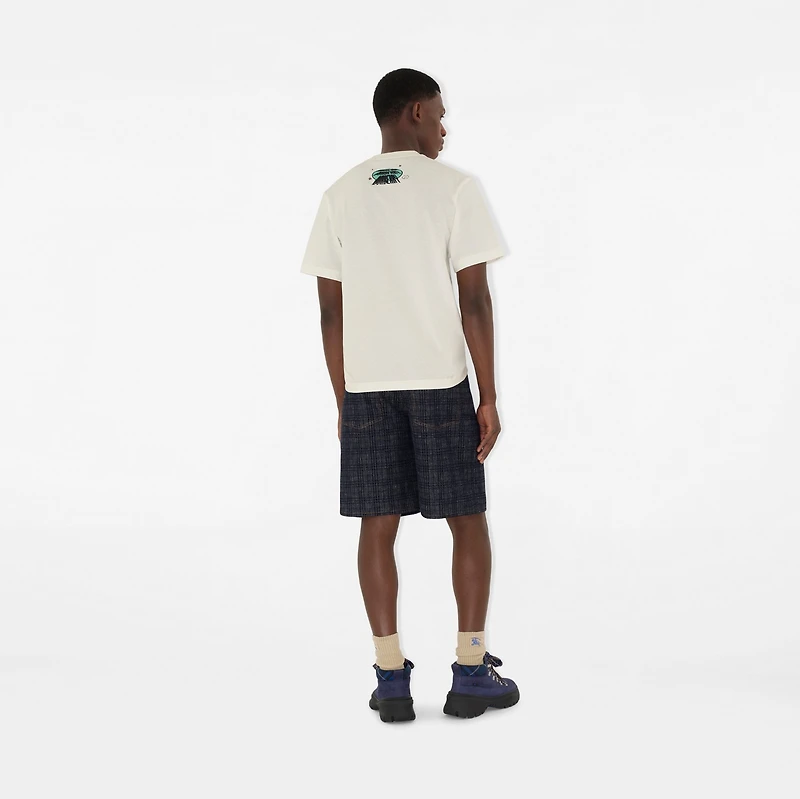 Check Denim Shorts in Indigo blue - Men, Cotton | Burberry® Official