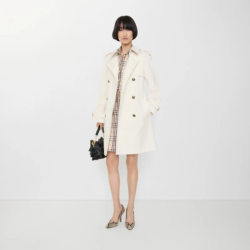 Mid-length Lightweight Cotton Belgravia Trench Coat​ in Seashell white - Women, Cotton Gabardine | Burberry® Official