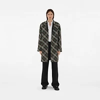 Long Reversible Gabardine Car Coat in Black - Men, Cotton | Burberry® Official