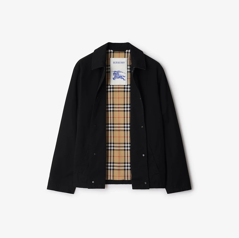 Gabardine Coach Jacket in Black - Men, Cotton | Burberry® Official