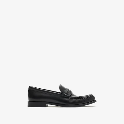 Leather Cadet Loafers in Black - Men | Burberry® Official