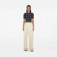 Thin Reversible Leather Oval Knight Stamp Belt​ in Black/hazel - Women | Burberry® Official