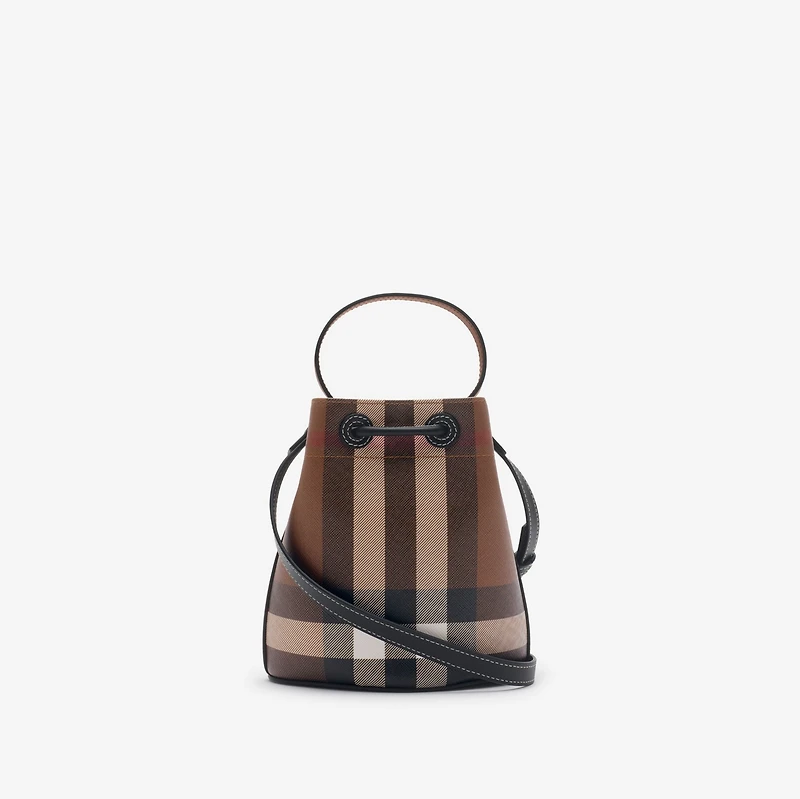 Mini TB Bucket Bag in Dark birch brown - Women | Burberry® Official