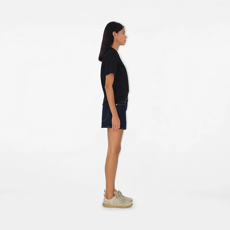 B Crest Cotton T-shirt in Black - Women | Burberry® Official