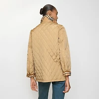 Quilted Nylon Barn Jacket in Flax/sand - Women | Burberry® Official