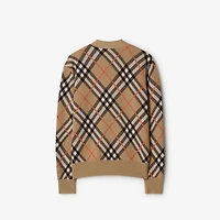 Check Wool Mohair Blend Cardigan in Sand - Men | Burberry® Official