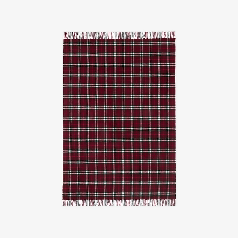 Check Cashmere Blanket in Oxblood red | Burberry® Official