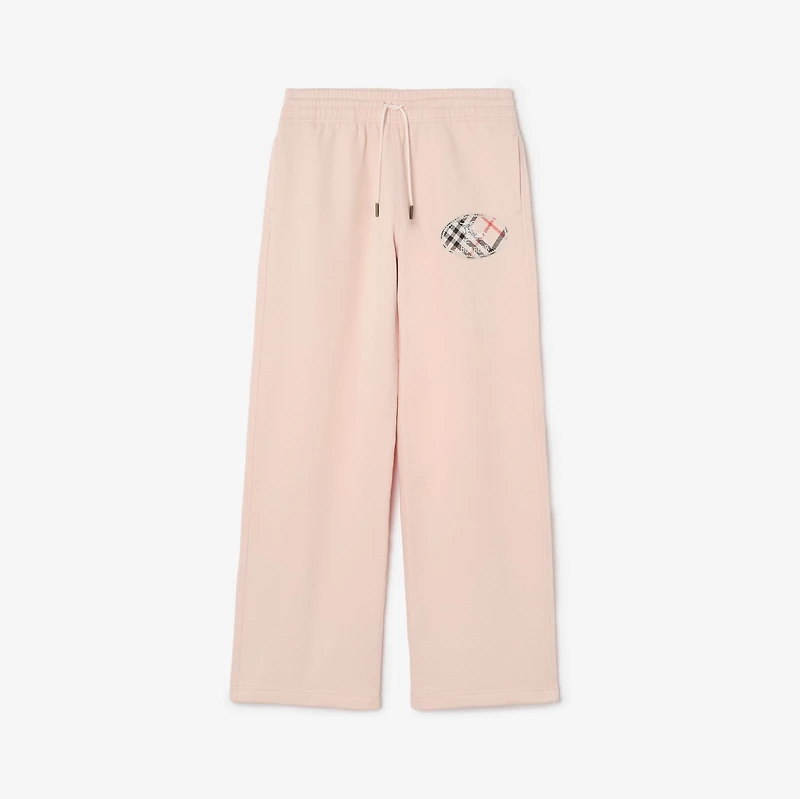 Check Knight Stamp Cotton Track Pants in Compact pink - Women | Burberry® Official