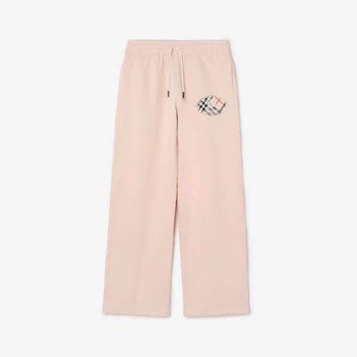 Check Knight Stamp Cotton Track Pants in Compact pink - Women | Burberry® Official