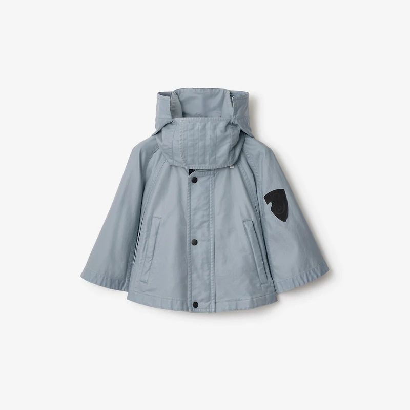 Bleached Cotton Hooded Capelet in Gale - Women | Burberry® Official