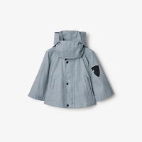 Bleached Cotton Hooded Capelet in Gale - Women | Burberry® Official