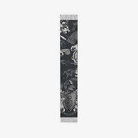 Etched Knight Cashmere Scarf in Monochrome | Burberry® Official