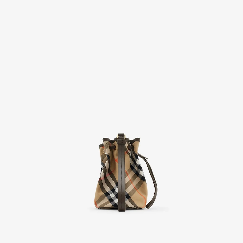 Check Drawstring Pouch​ in Sand - Women | Burberry® Official