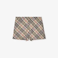 Check Cotton Pyjama Shorts in Chipping - Women | Burberry® Official