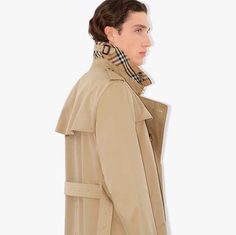 Long Kensington Heritage Trench Coat in Honey - Men, Cotton Gabardine | Burberry® Official