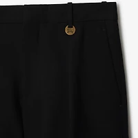 Wool Tailored Shorts in Black - Women | Burberry® Official