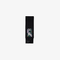 Check Label Cashmere Scarf in Black | Burberry® Official