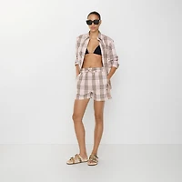 Check Cotton Shorts in Mallow pink - Women | Burberry® Official