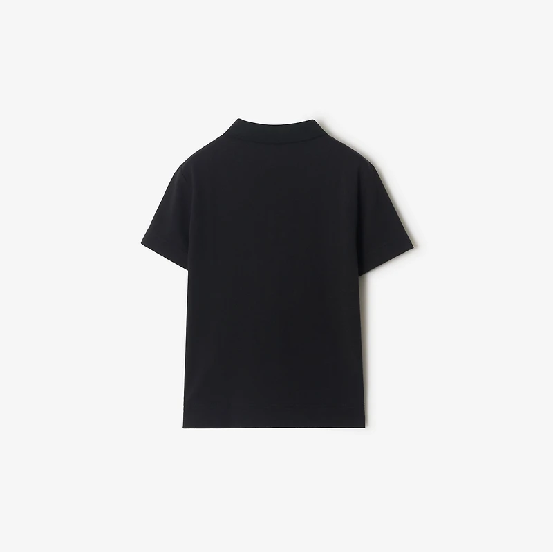 Cotton Piqué Polo Shirt in Black | Burberry® Official