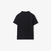 Cotton Piqué Polo Shirt in Black | Burberry® Official