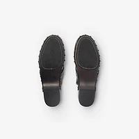 Leather Trunk Strap Clogs in Black/sand - Men | Burberry® Official