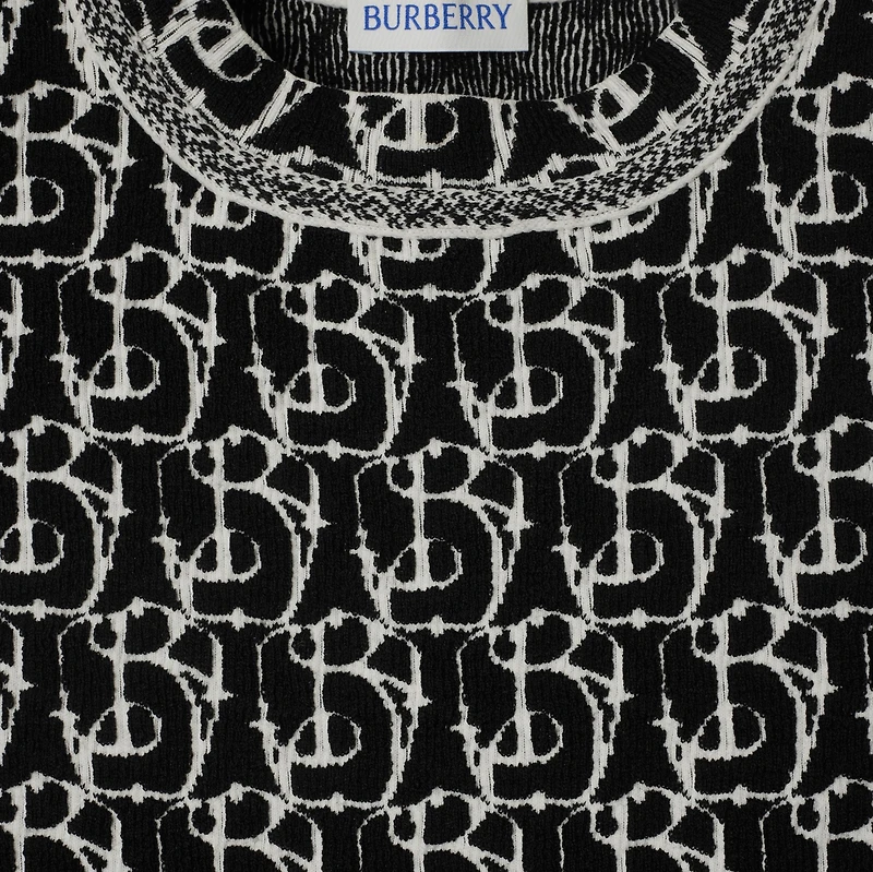 B Charm Wool Blend Dress in Black - Women, Nylon | Burberry® Official