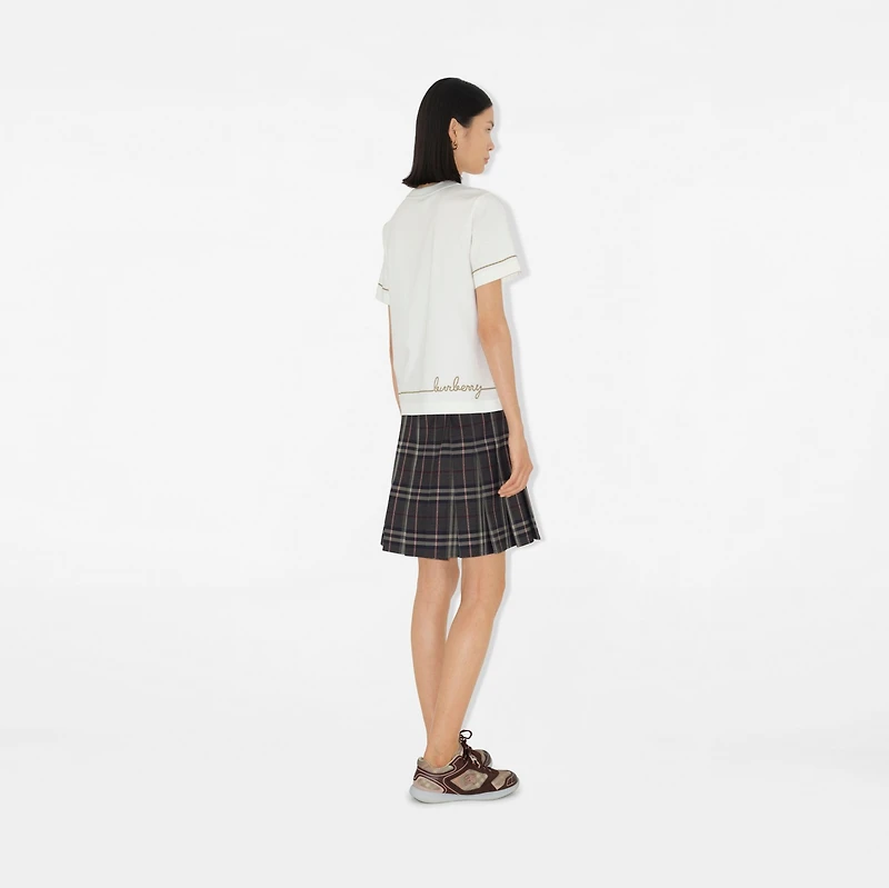 B Heart Cotton T-shirt in Chalk white - Women | Burberry® Official