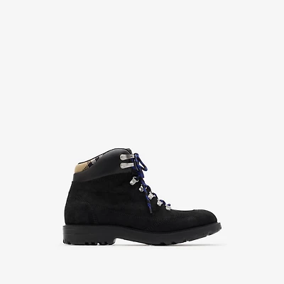 Suede Moor Hiking Boots​ in Black - Men | Burberry® Official