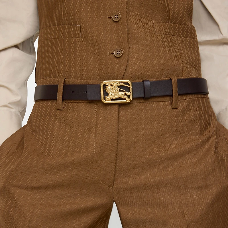 Reversible Leather Rider Belt​ in Peat brown/soap beige - Women | Burberry® Official
