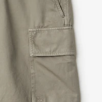 Cotton Cargo Shorts in Quill - Men | Burberry® Official