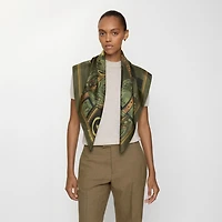 Etched Knight Silk Scarf in Moat green | Burberry® Official