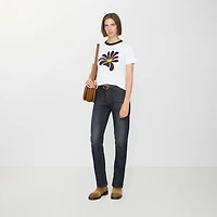 Mid-rise Straight Jeans in Mid blue - Women, Cotton, Denim | Burberry® Official