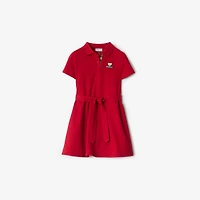 Cotton Polo Shirt Dress in Poppy red | Burberry® Official