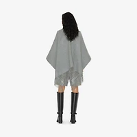 Check Wool Reversible Cape in Grey | Burberry® Official