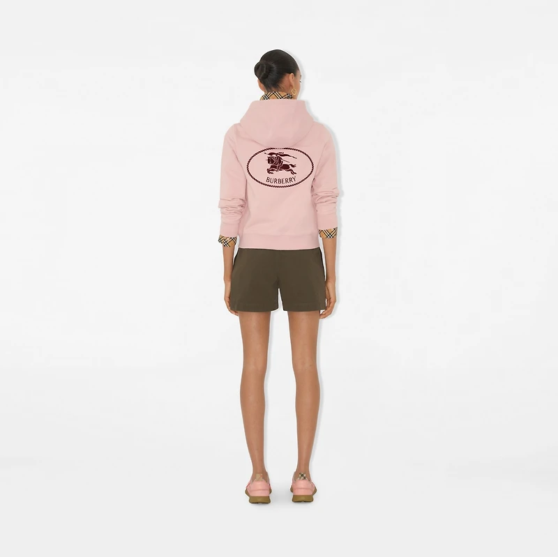 Knight Stamp Cotton Zip Hoodie in Bouquet - Women | Burberry® Official