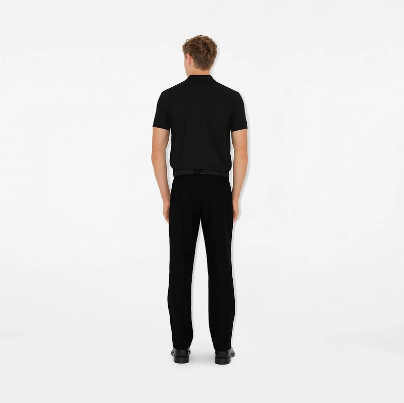 Cotton Polo Shirt in Black - Men | Burberry® Official