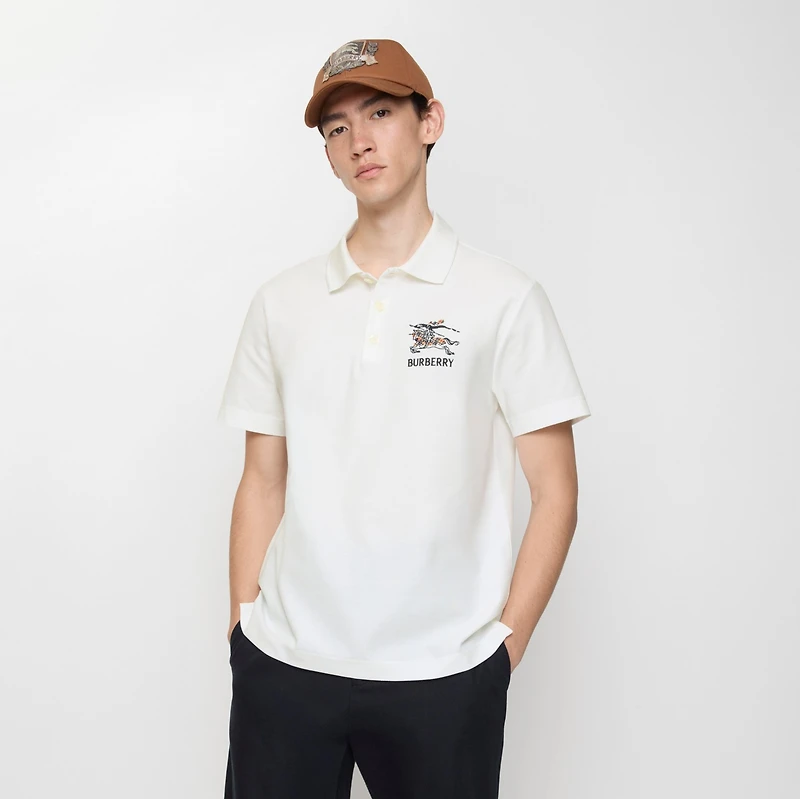 EKD Sketch Cotton Polo Shirt in Chalk white - Men | Burberry® Official
