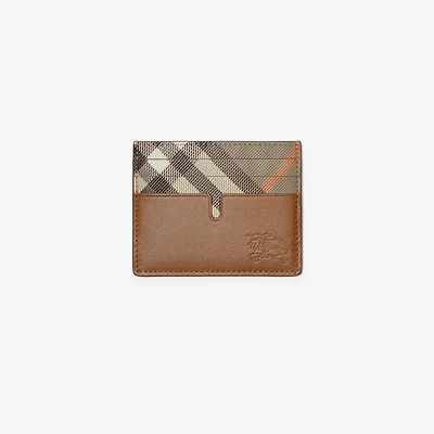 Tall Pop Check Card Case​ in Finch brown/hazel brown - Men, Leather | Burberry® Official