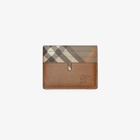 Tall Pop Check Card Case​ in Finch brown/hazel brown - Men, Leather | Burberry® Official