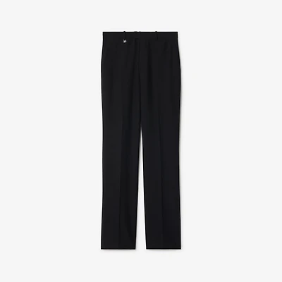 Wool Mohair Tailored Trousers in Black - Men | Burberry® Official
